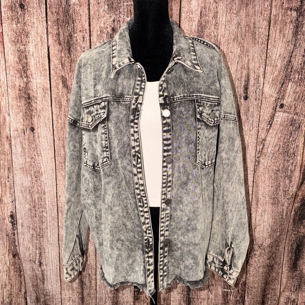 Black Label Washed Gray Denim Jacket